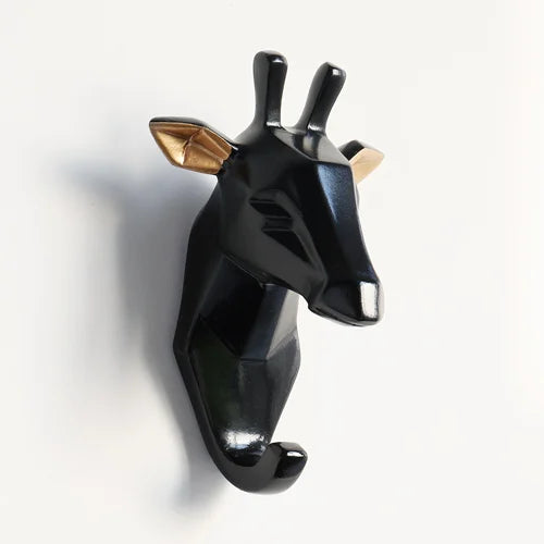 Geometric Animal Wall Hooks – Decorative Resin Key, Towel & Umbrella Hangers