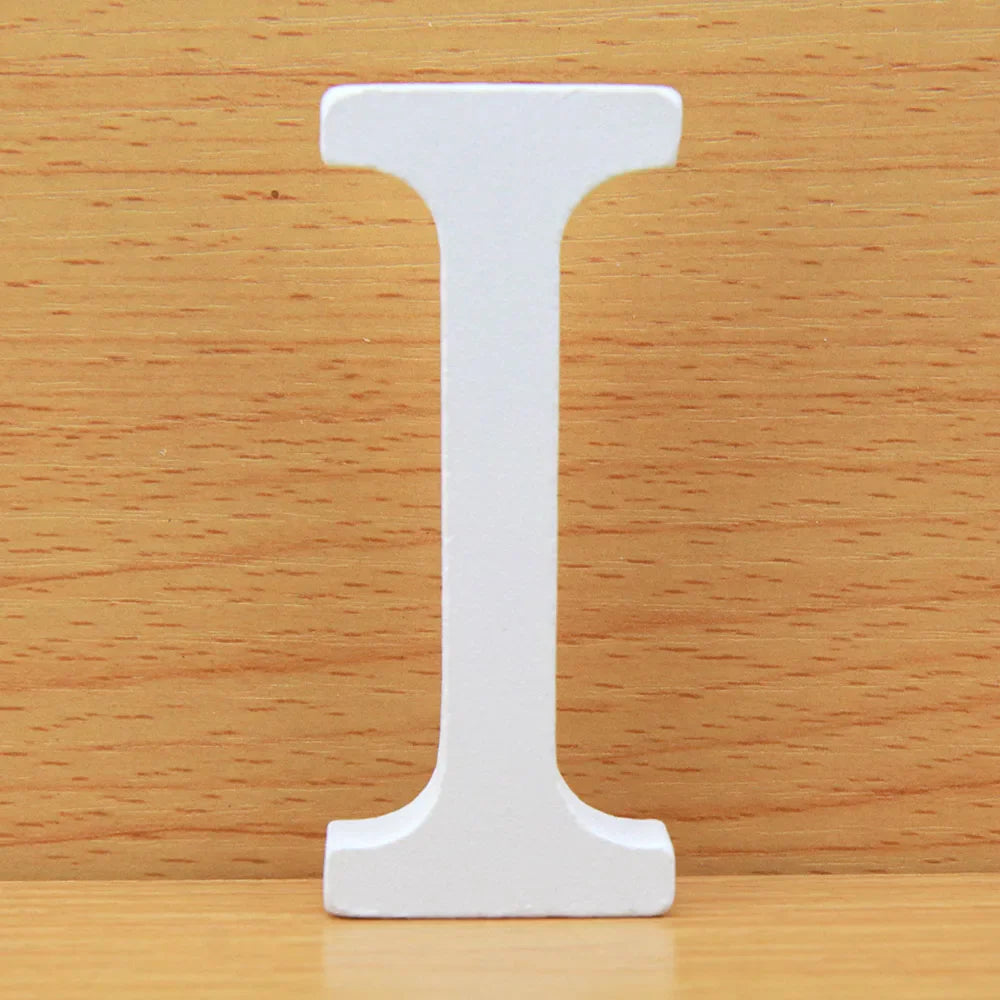 8 CM  White Wooden Letters