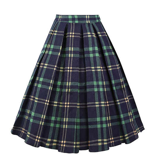 Summer Plaid Skirt with Pockets High Waist Cotton Vintage Retro harajuku Skirts Womens 2022 falda