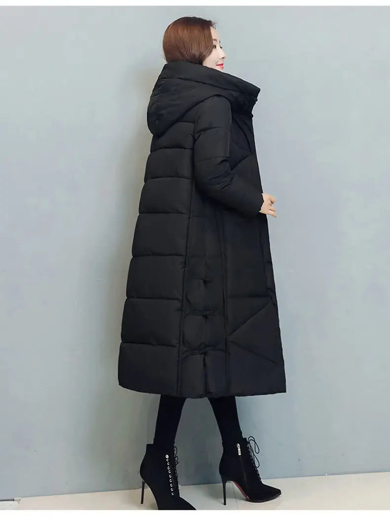 Women's Fashionable Thick Cotton padded Warm Snow Outerwear Windproof Hooded Jacket