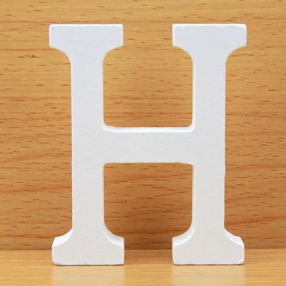 8 CM  White Wooden Letters