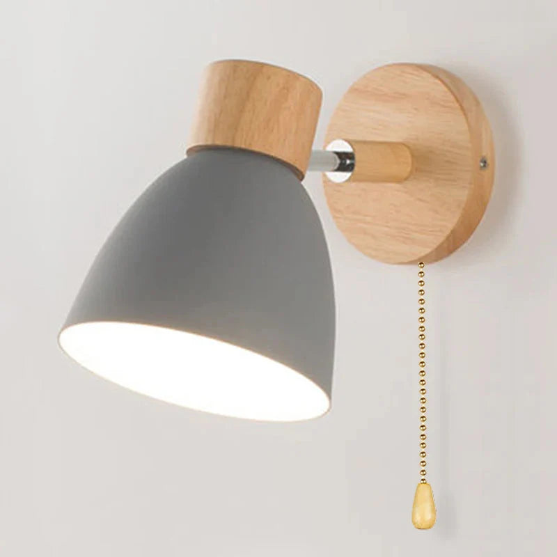 Wooden  Wall Lamp With Switch Modern Wall Sconce