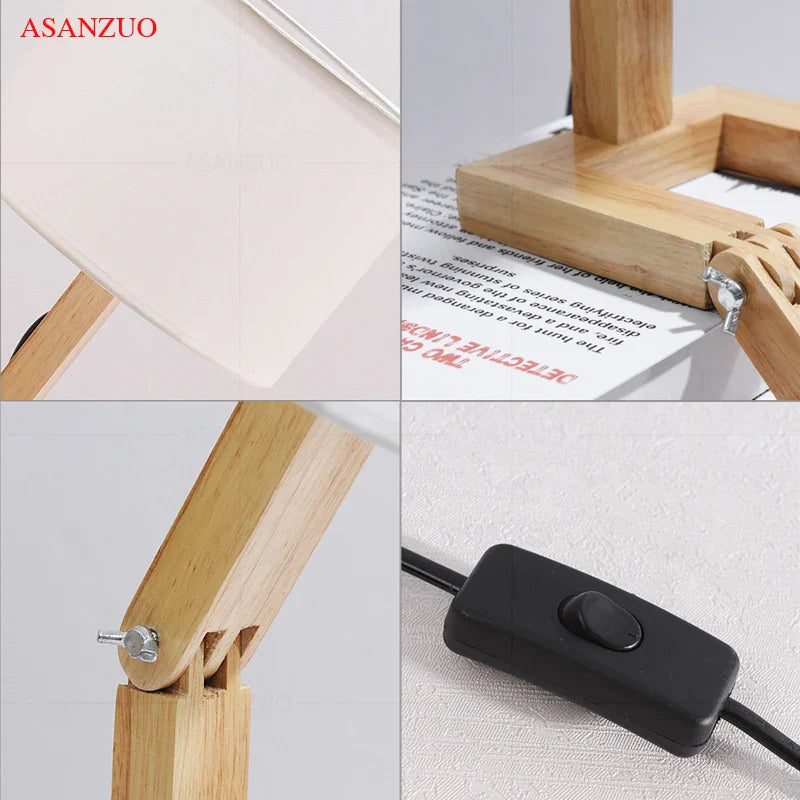 Modern Art Wooden Robot Shaped Table Lamp