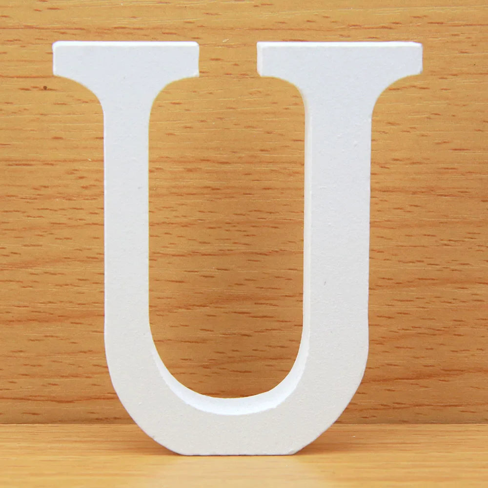 8 CM  White Wooden Letters