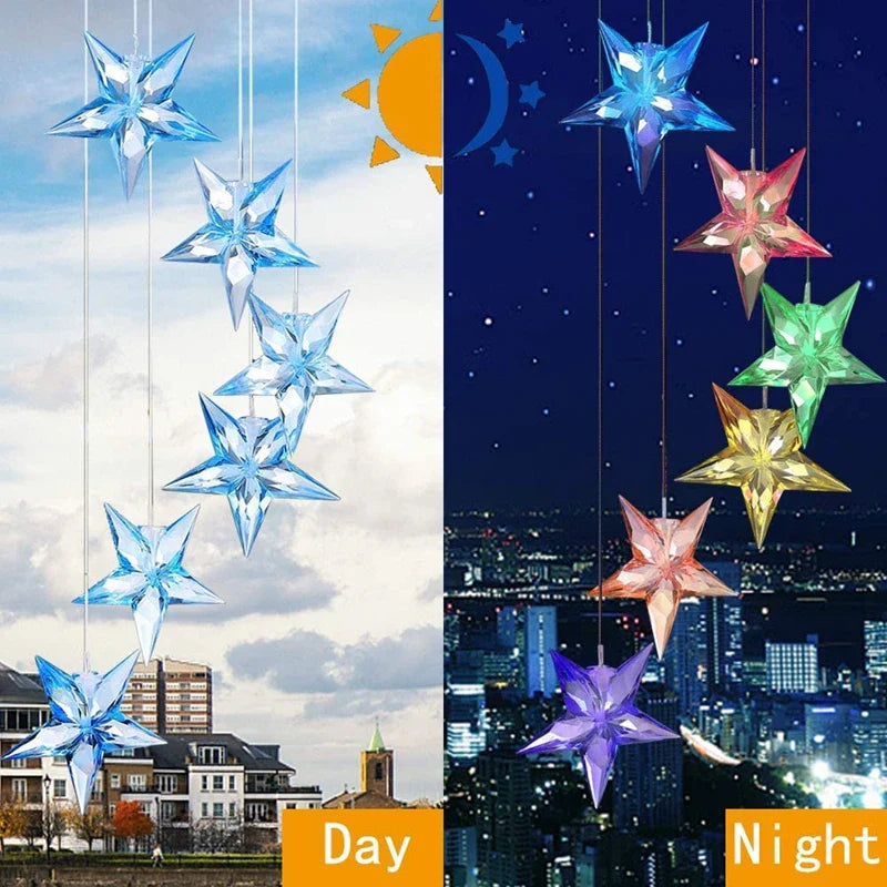 Hummingbird Wind Chime Light Color Changing Waterproof Hanging Solar Light