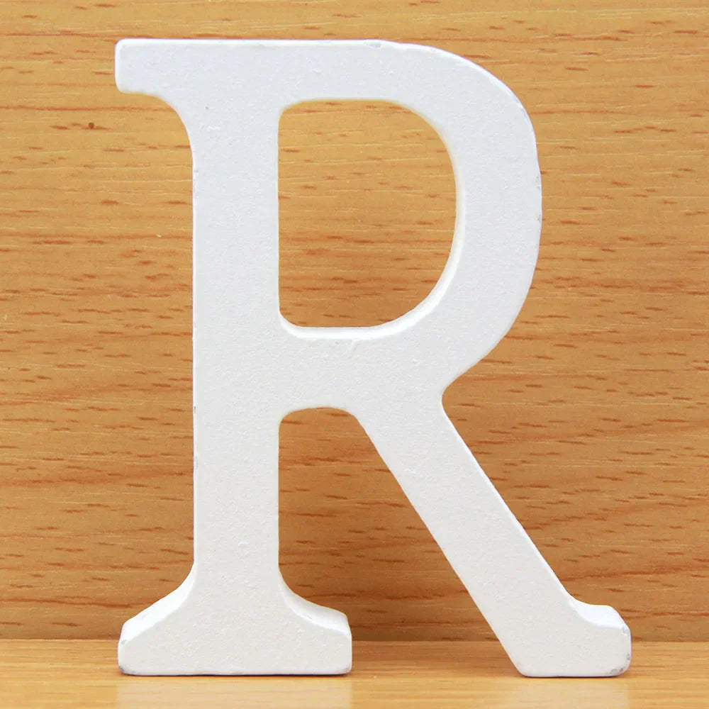 8 CM  White Wooden Letters