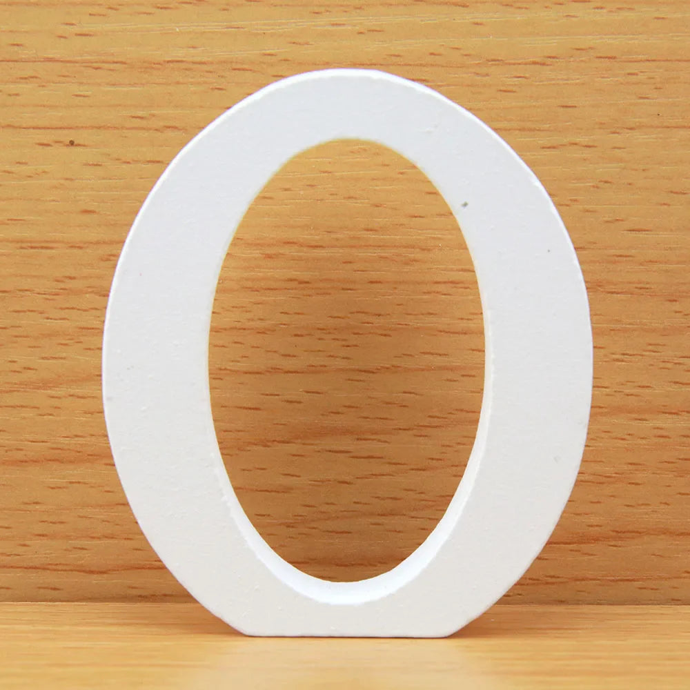 8 CM  White Wooden Letters