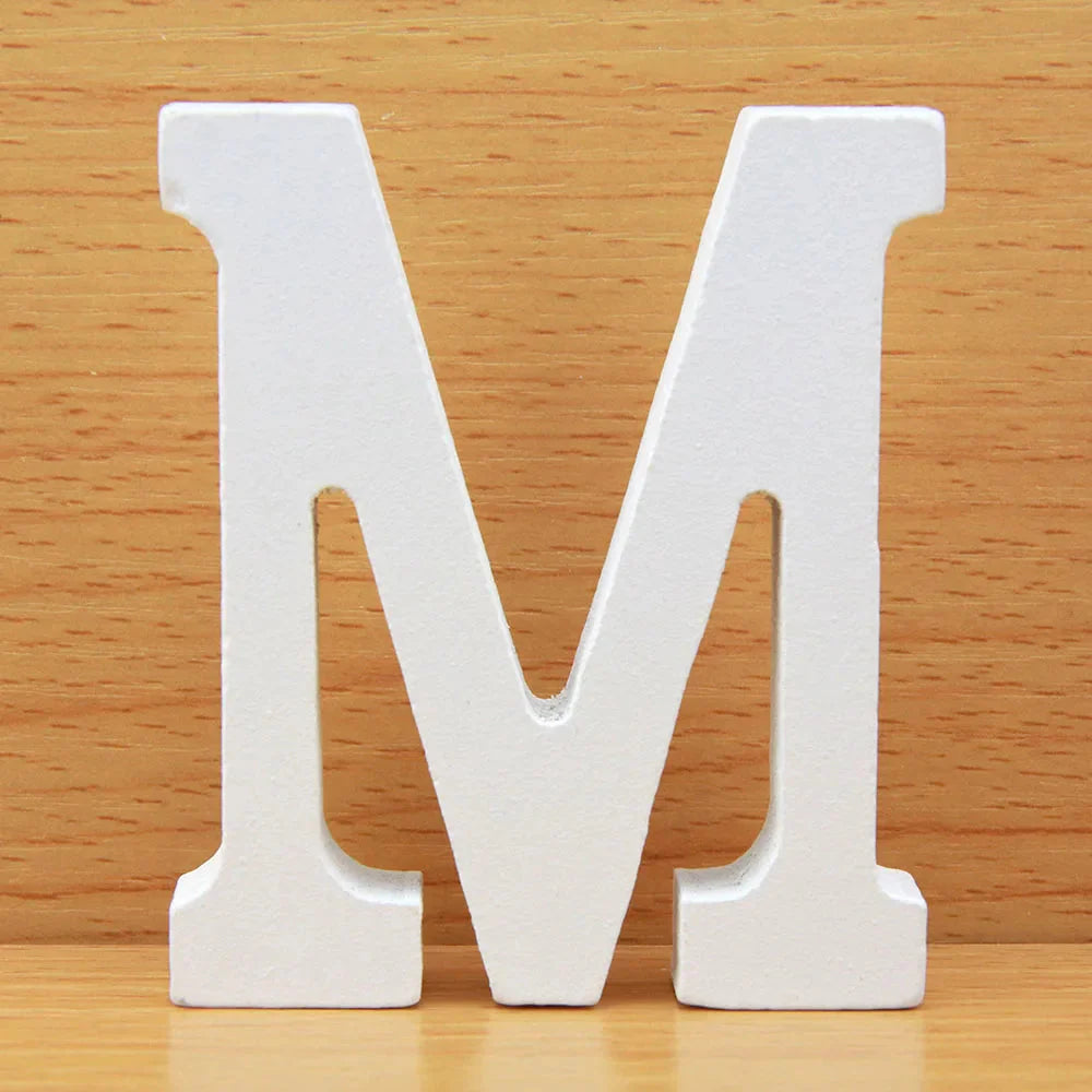 8 CM  White Wooden Letters