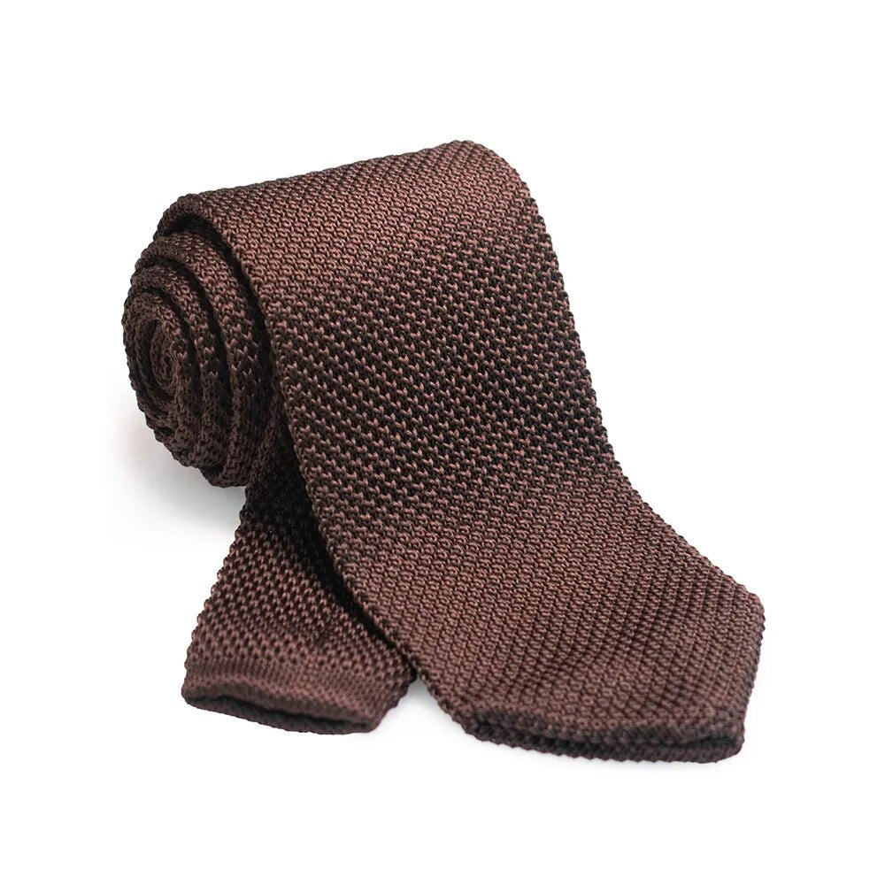 Solid Color Tie 8cm Knitted Ties Cotton Neck Ties