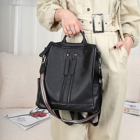 Fashion Genuine Cow Leather Backpack Women Shoulder Bags Large Capacity Schoolbag