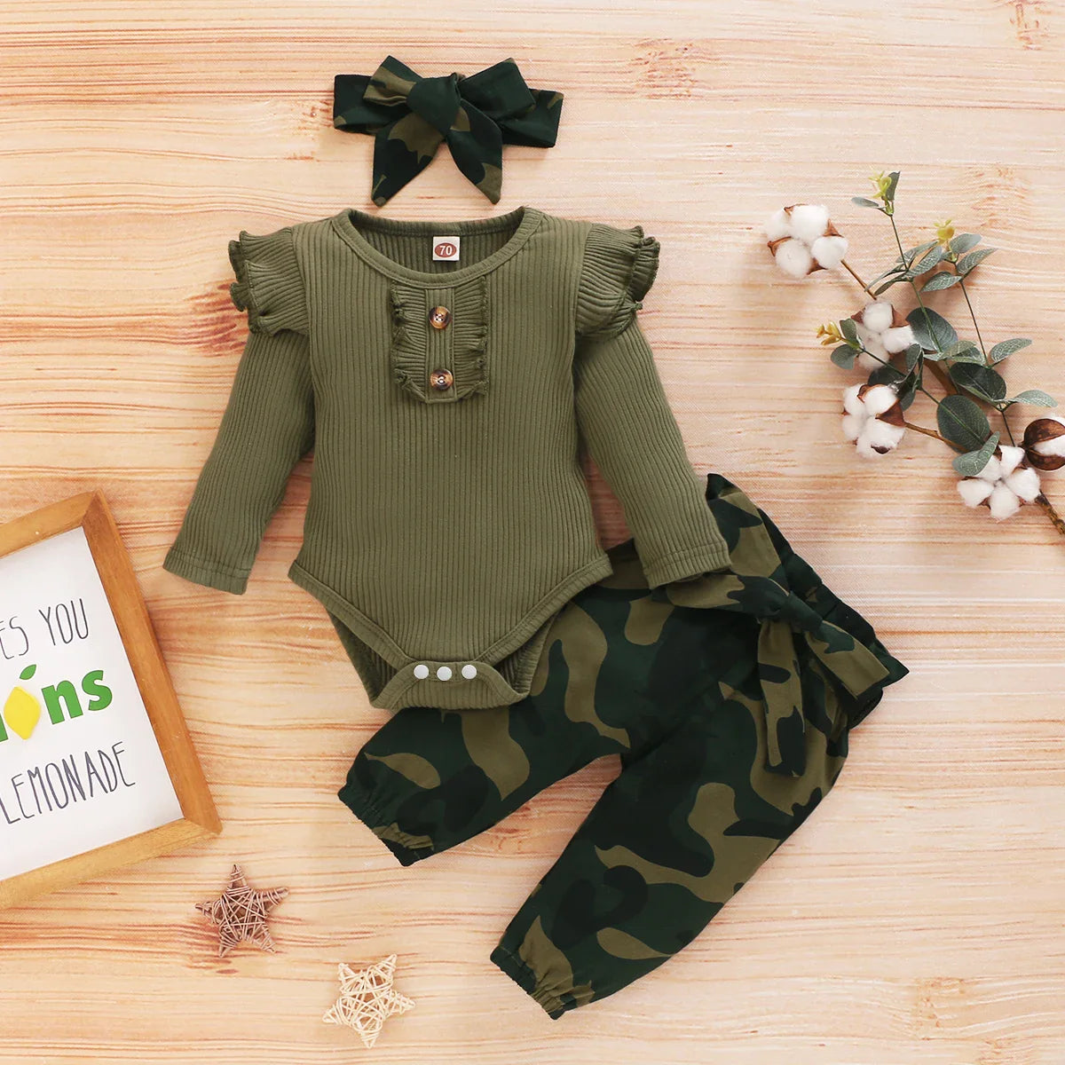 Camouflage Baby Clothes for Boys Girls 3Piece Baby Outfit Knitted Autumn Sets for Baby Long Sleeve Toddler Fall Clothing Newborn