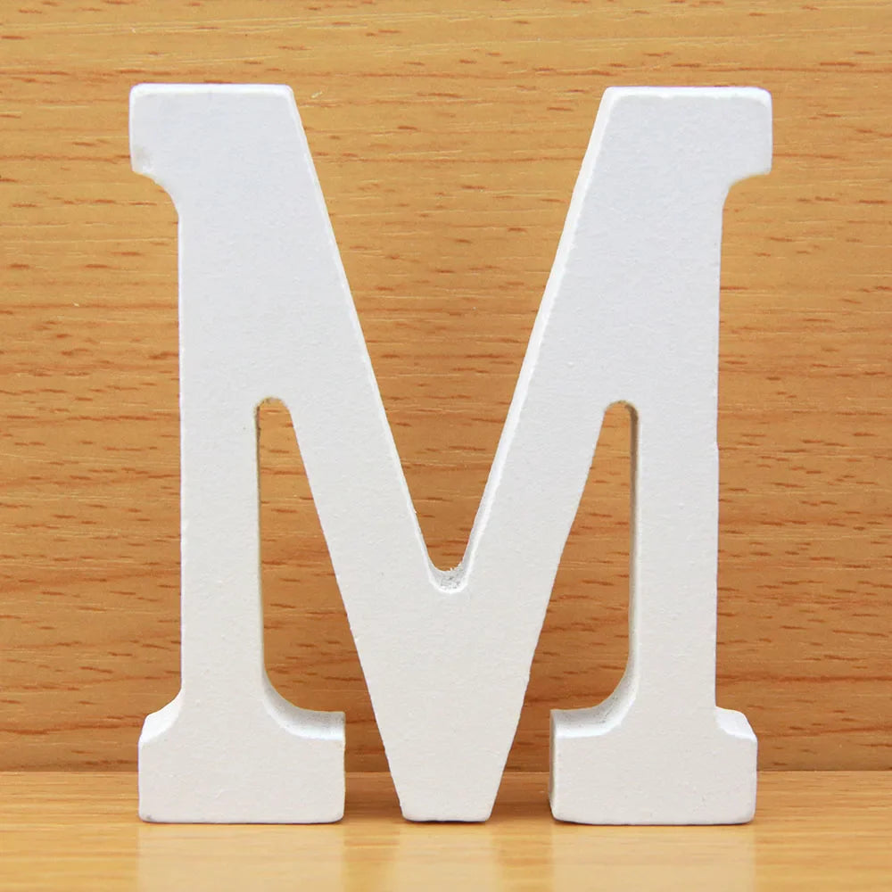 8 CM  White Wooden Letters