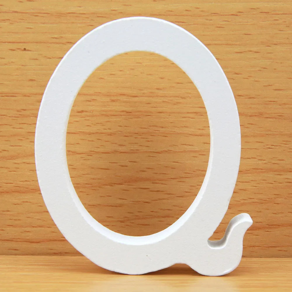 8 CM  White Wooden Letters