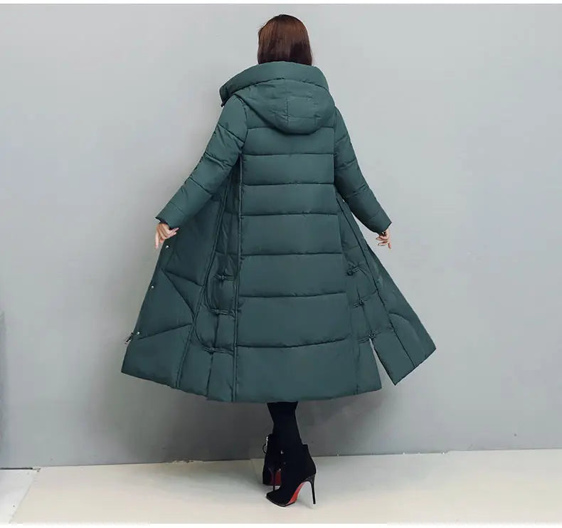 Women's Fashionable Thick Cotton padded Warm Snow Outerwear Windproof Hooded Jacket