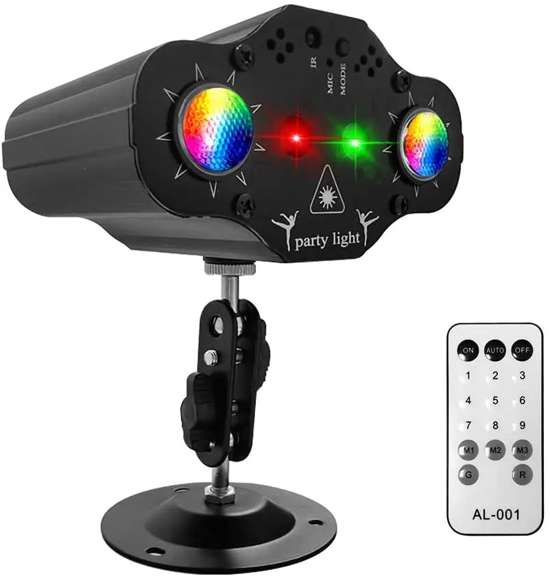 Stage DJ Party Laser Projector Disco Voice Controlled Strobe Lights