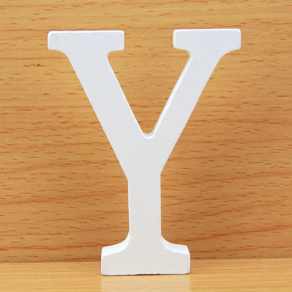 8 CM  White Wooden Letters