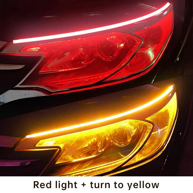 2pcs LED DRL Car Daytime Running Light Flexible Waterproof Strip