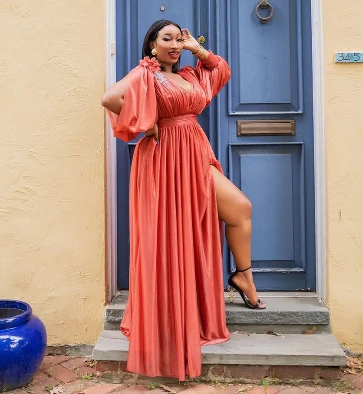 African Dresses for Women Spring Autumn African Women Long Sleeve Plus Size Long Dress Maxi Dress African Clothes Women S-5XL