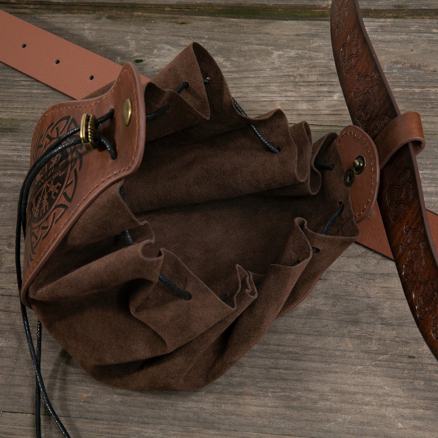 Medieval Vintage Money Pouch Bag Waist Ring Belt Men Women Viking Leather Drawstring Bag Coin Purse