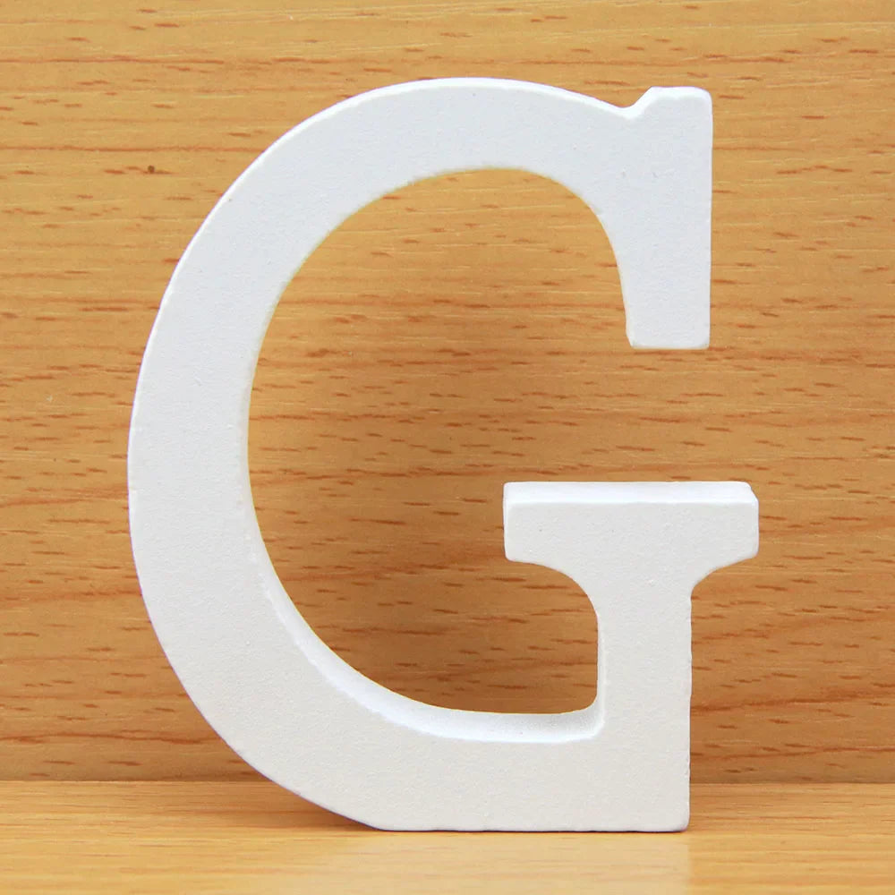8 CM  White Wooden Letters