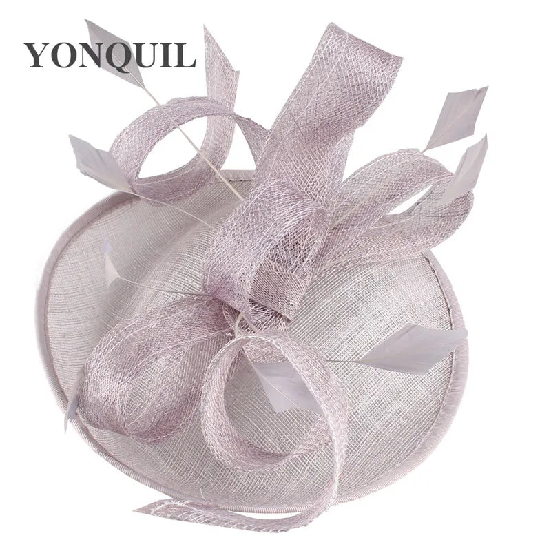 Formal Women Wedding Chuch Hat Bride Mariage Chapeau Ladies Party Occasion Derby Fascinator Sinamay Hat With Headband Accessory