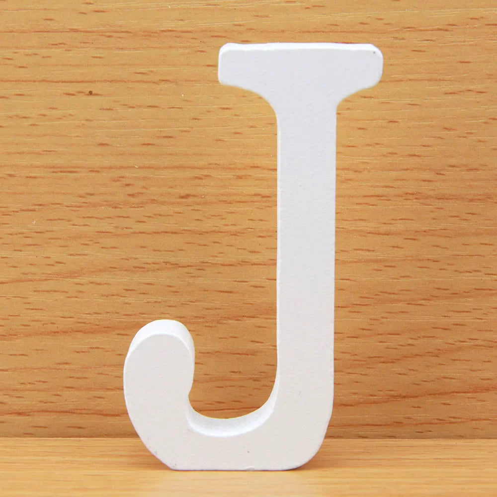 8 CM  White Wooden Letters