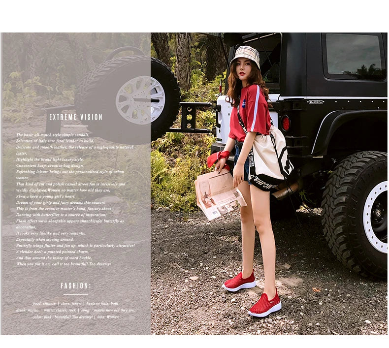 Hot Season Female Sandals 2022 Mesh Breathable Women Shoes Fashion Sports Shoes Soft Comfortable Women Shoes Zapatos De Mujer