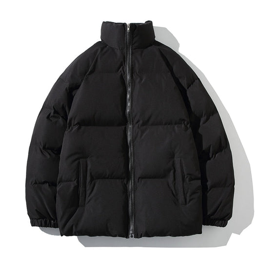 Parkas Thicken Warm Coat Stand Collar Jackets Solid Color Winter Fashion New Streetwear