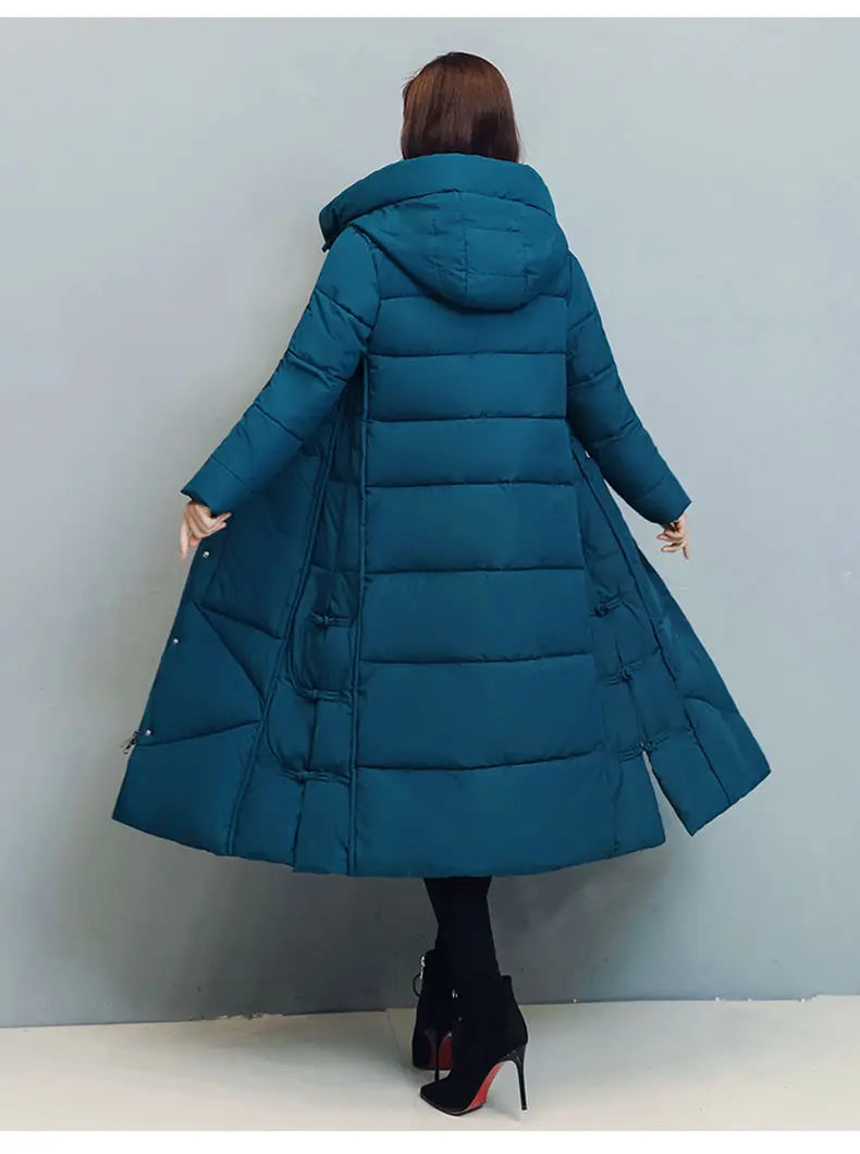 Women's Fashionable Thick Cotton padded Warm Snow Outerwear Windproof Hooded Jacket