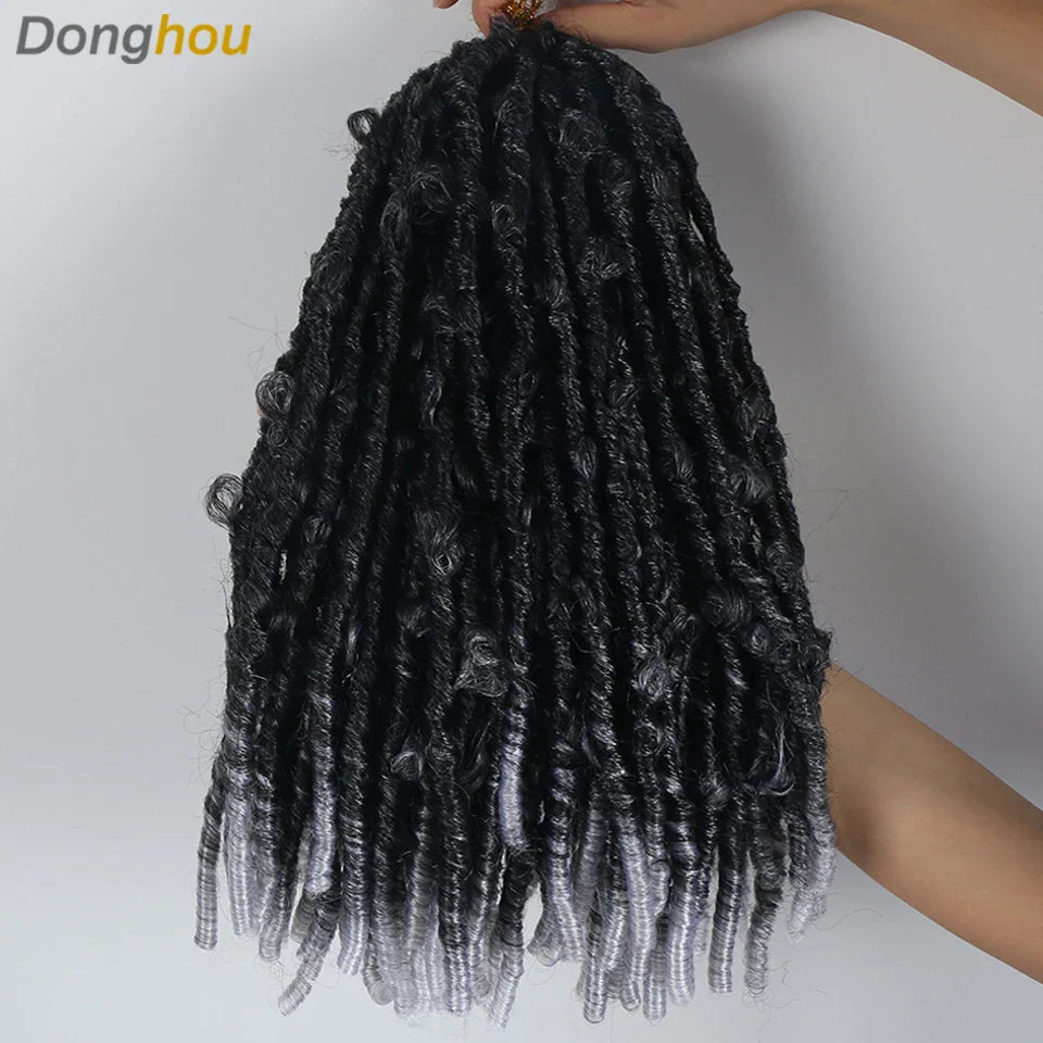 Butterfly Locks Hair Grey Butterfly Locs Pre looped Butterfly Locs Crochet Hair 14 Inch Crochet Butterfly Twist 20 Strands/Pack