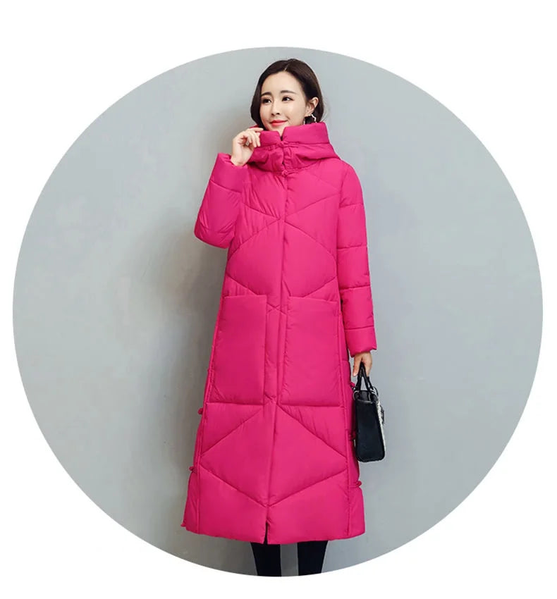 Women's Fashionable Thick Cotton padded Warm Snow Outerwear Windproof Hooded Jacket