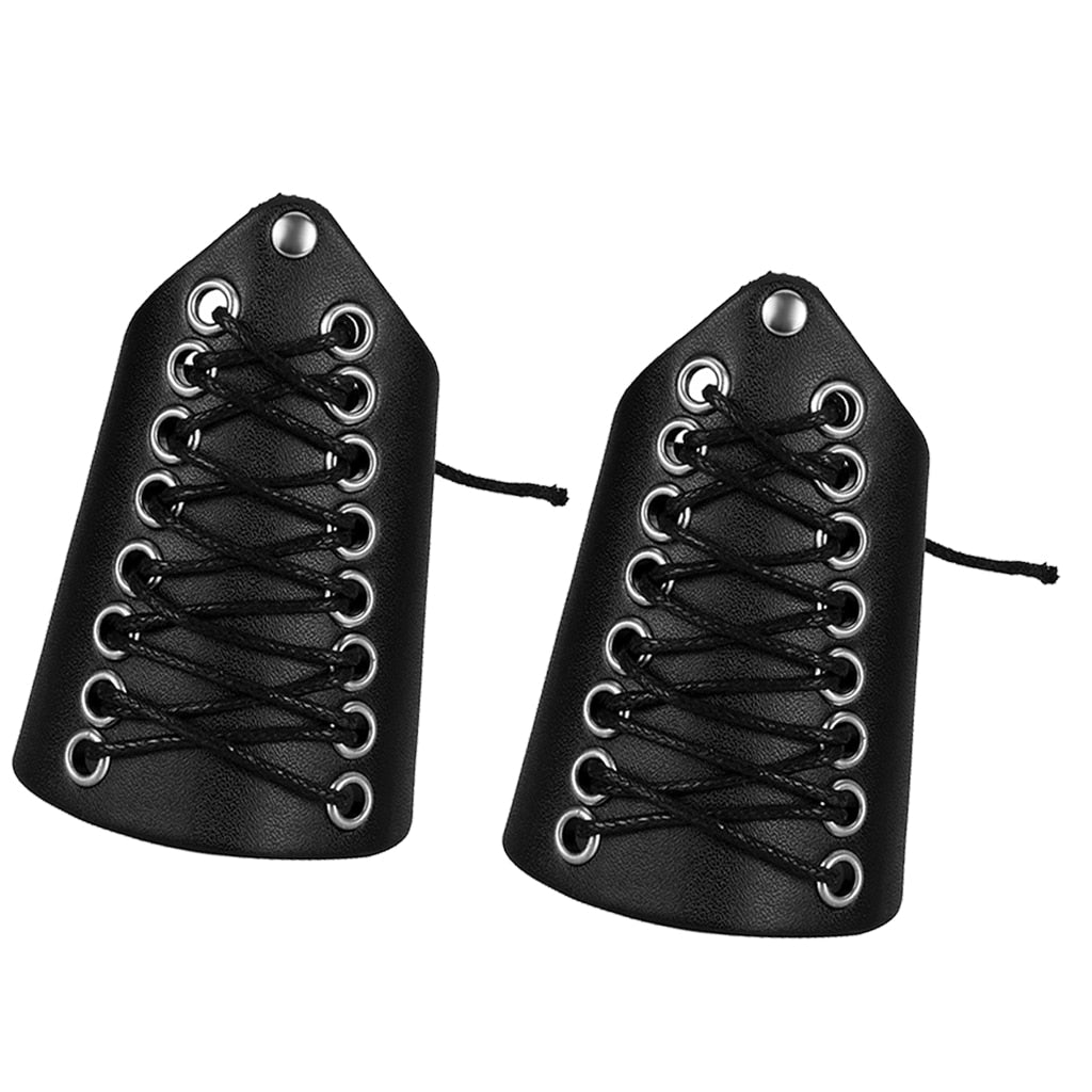 2pcs Black Punk Arm Guard Wristband Medieval Knight Wrist Bracer
