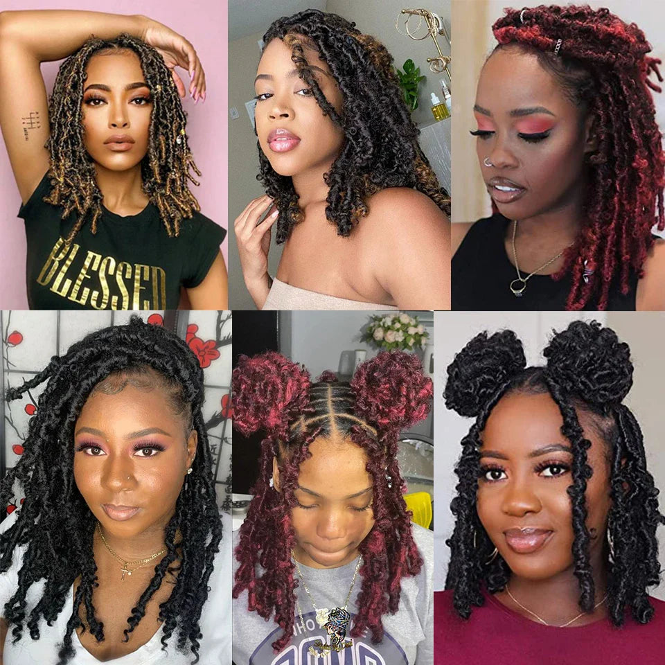 Butterfly Locks Hair Grey Butterfly Locs Pre looped Butterfly Locs Crochet Hair 14 Inch Crochet Butterfly Twist 20 Strands/Pack