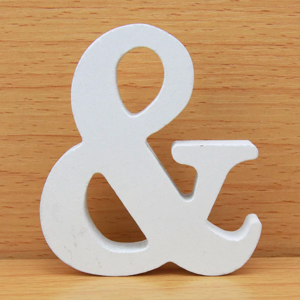 8 CM  White Wooden Letters