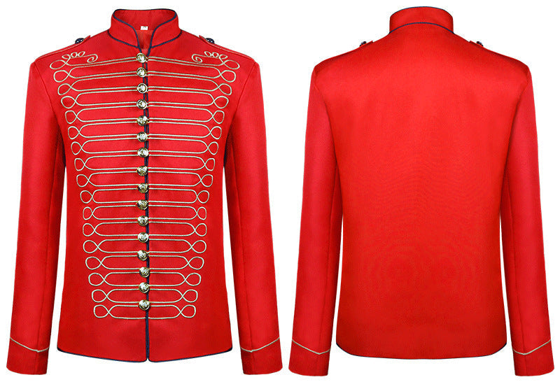 Medieval Men Custome Cosplay Embroidery King Prince Renaissance Long sleeve Jacket
