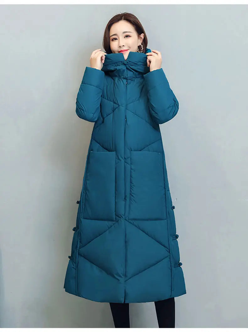 Women's Fashionable Thick Cotton padded Warm Snow Outerwear Windproof Hooded Jacket