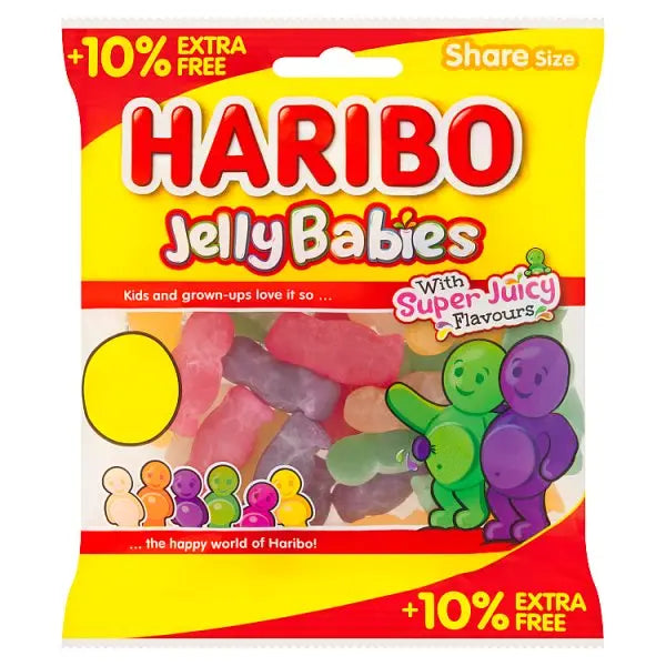 HARIBO Jelly Babies Sweets Sharing Bag 154g (Case of 12)