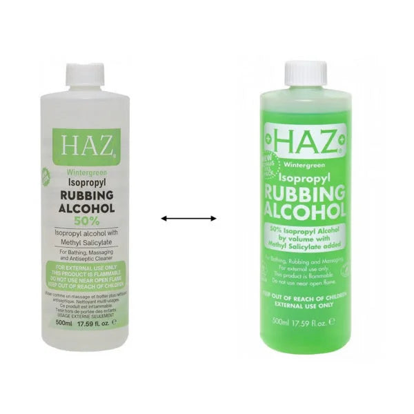 HAZ Wintergreen Isopropyl Rubbing Alcohol - Antiseptic & Revitalising for Men's Shaving & Grooming - 500ml / 16.91 fl oz