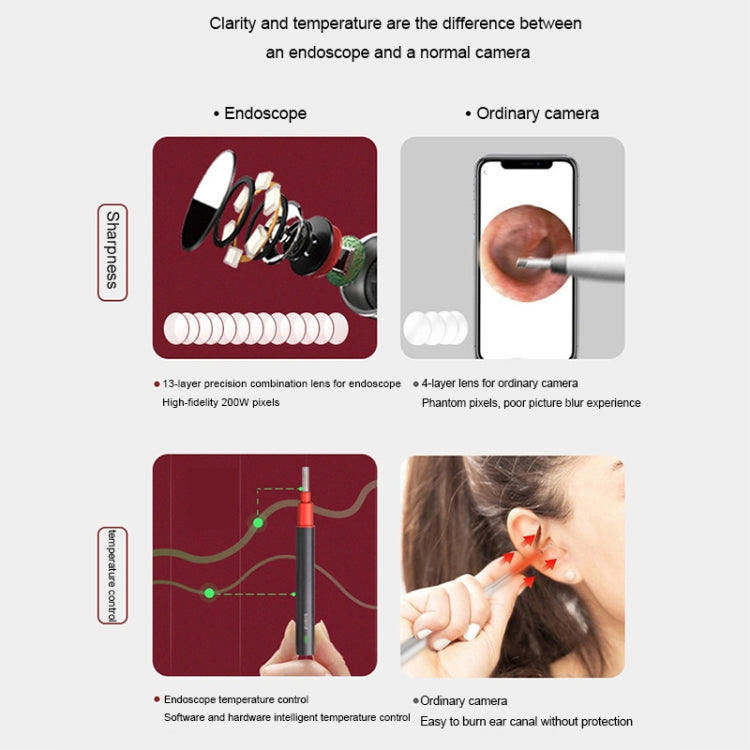 Bebird B1 Intelligent HD Visual Ear Cleaner Earwax Tool, Standard Version(Black)