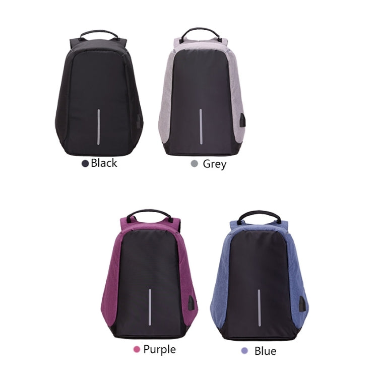 Multi-Function Large Capacity Travel Anti-theft Security Casual Backpack Laptop Computer Bag with External USB Charging Interface for Men / Women, Size: 42 x 29 x 14 cm, Black, Grey, Blue, Purple
