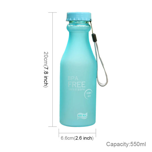 550ml Frost Leak-proof Plastic Portable Soda Bottle Sealed Simple Student Handy Beverage Bottle, 550ml