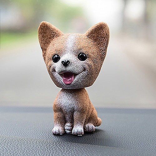 Shaking Head Dog Car Ornaments Resins Lovely Cartoon Dog New Year Gifts with Double-sided Adhesive Tape, Inu Cartoon Dog, Bulldog Cartoon Dog, Husky Dog Cartoon Dog, Corgi Dog Cartoon Dog, White Teddy Cartoon Dog, Brown Teddy Cartoon Dog               ...