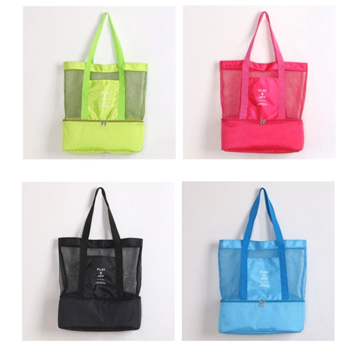 Portable Double Layer Mesh Sport Duffel Beach Picnic Shoulder Storage Bag Handbag, Double Layer Handbag(Red), Double Layer Handbag(Black), Double Layer Handbag(Green), Double Layer Handbag(Blue)