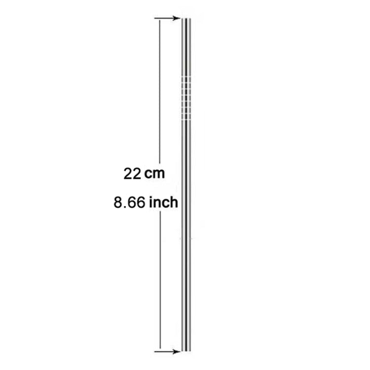 5pcs Reusable Stainless Steel Straight Drinking Straw + Cleaner Brush Set Kit,  266*6mm, 266*6mm (Straight)