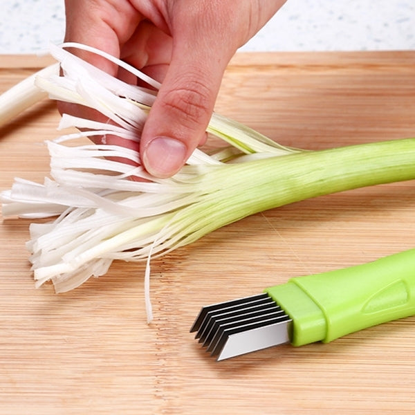 Kitchen Tool Manual Stainless Steel Filate Circle Shape Green Onion Slicer, 16x1.8cm Green