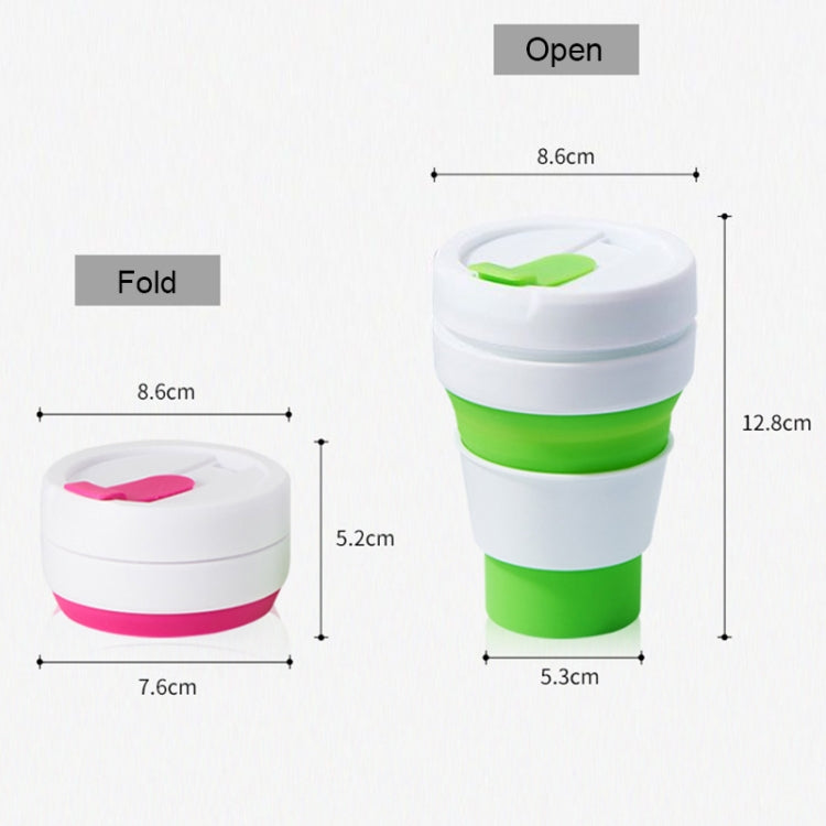 350ml Outdoor Pocket-Sized Coffee Tea Collapsible Travel Mug Silicone Cup with Lid