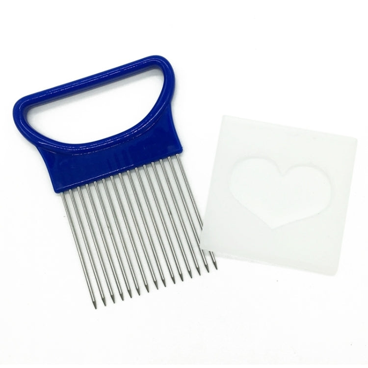 Stainless Steel Vegetable Onion Cutter Holder Meat Needle Kitchen Tools, Green, Blue, White