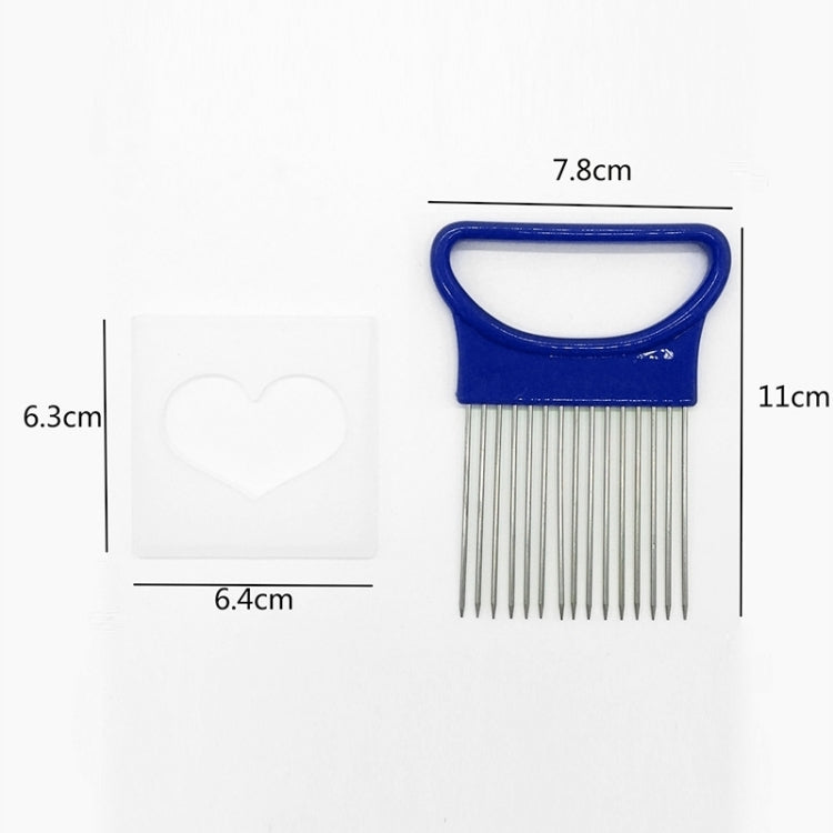 Stainless Steel Vegetable Onion Cutter Holder Meat Needle Kitchen Tools, Green, Blue, White