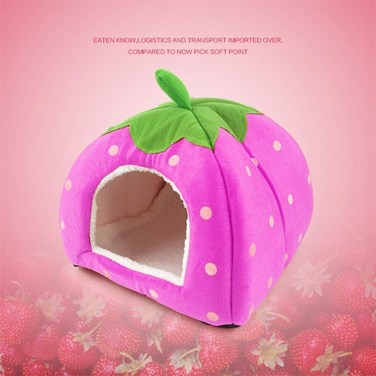 Strawberry Shaped Foldable Short Plush Pet House Nest, Size: S, Purple, Size S, Red, Size S, Pink, Size S, Blue, Size S