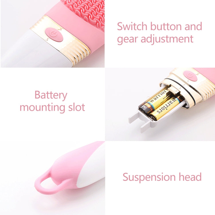 CNaier AE-8381 Household Waterproof Vibration Silicone Electric Massage Bath Body Brush (Pink)